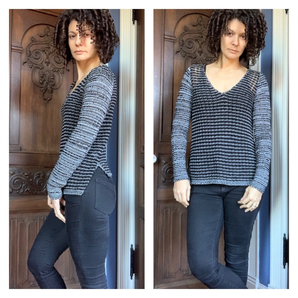 Helmut Lang Melange Open Knit Sweater Sz Sm